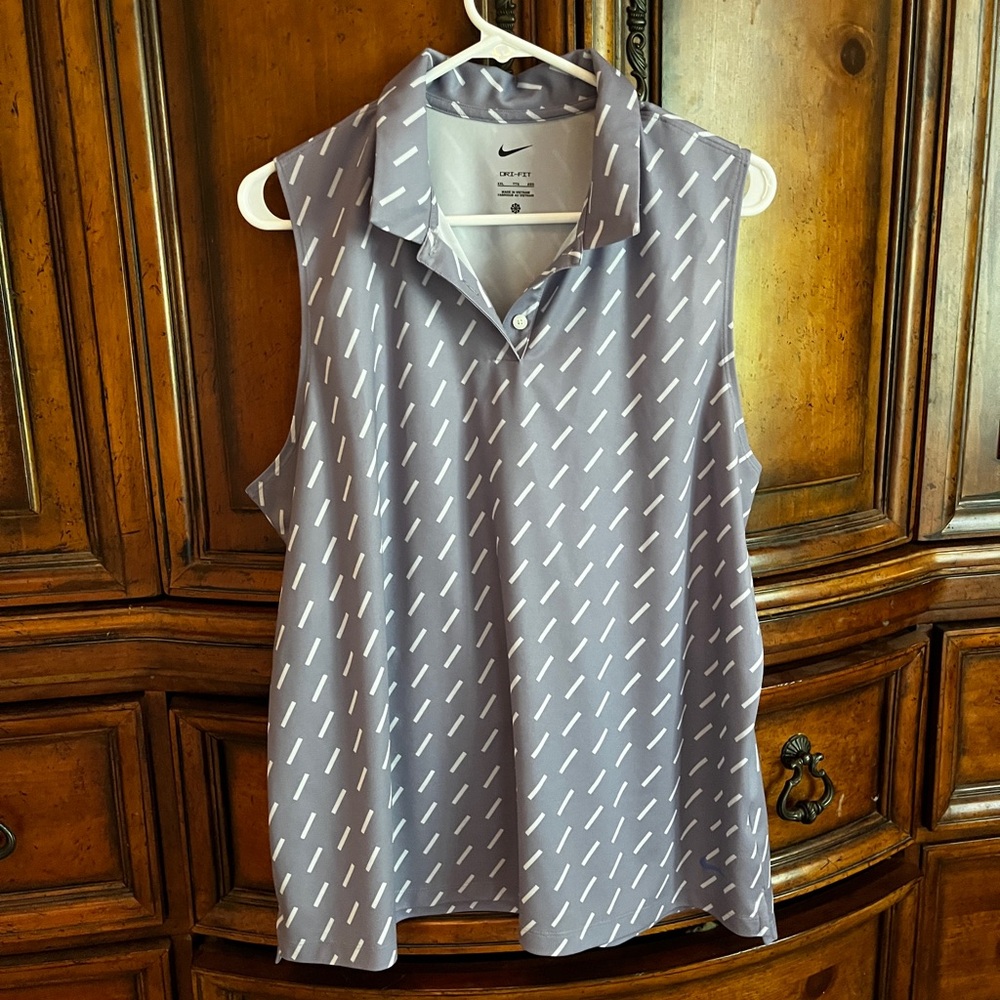 Nike Dri-FIT Gray Patterned Polo Golf Shirt